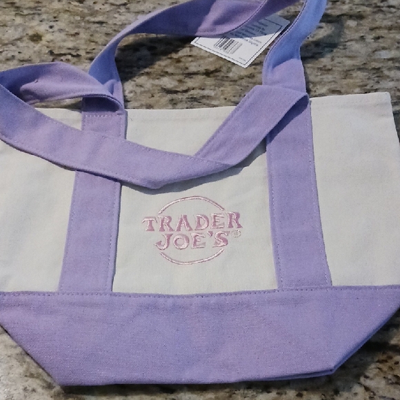 Trader Joe's Mini Pastel Canvas Tote Bag Set - Picture 4 of 6
